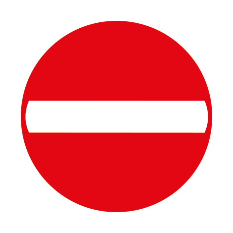 Bord C1 — Verboden rijrichting (éénrichtingsstraat)